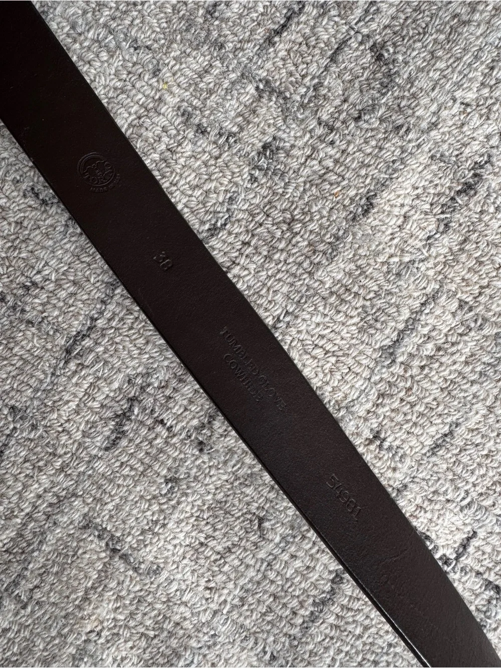 Torino Leather Company Tumbled Glove Cowhide Belt 38